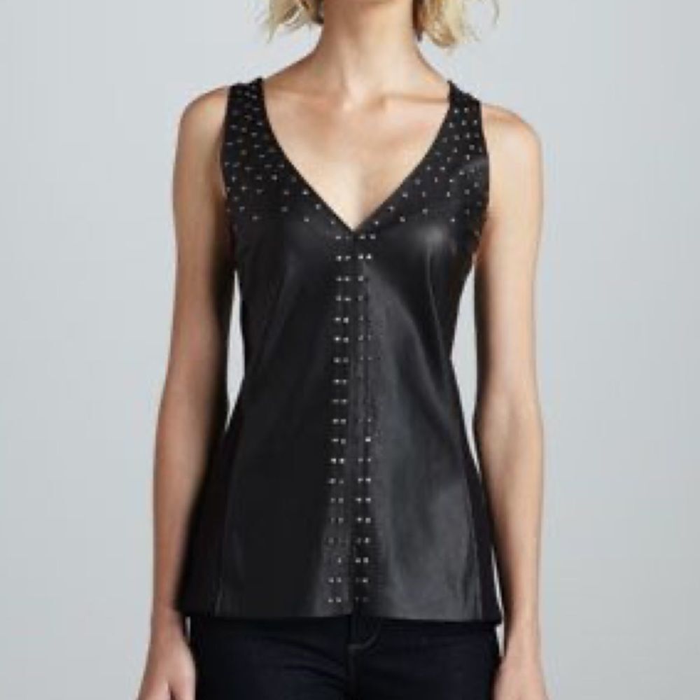 Velvet Graham Spencer Sleeveless Faux Leather Too Small